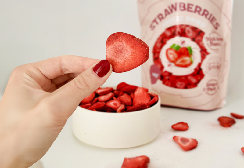 Ambalaj căpșuni liofilizate