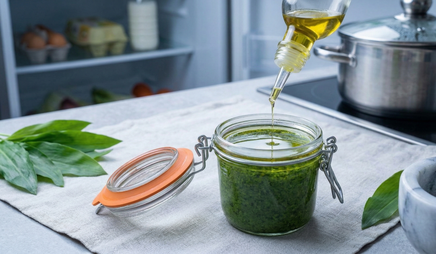 cum se păstrează pesto din leurdă Grizly