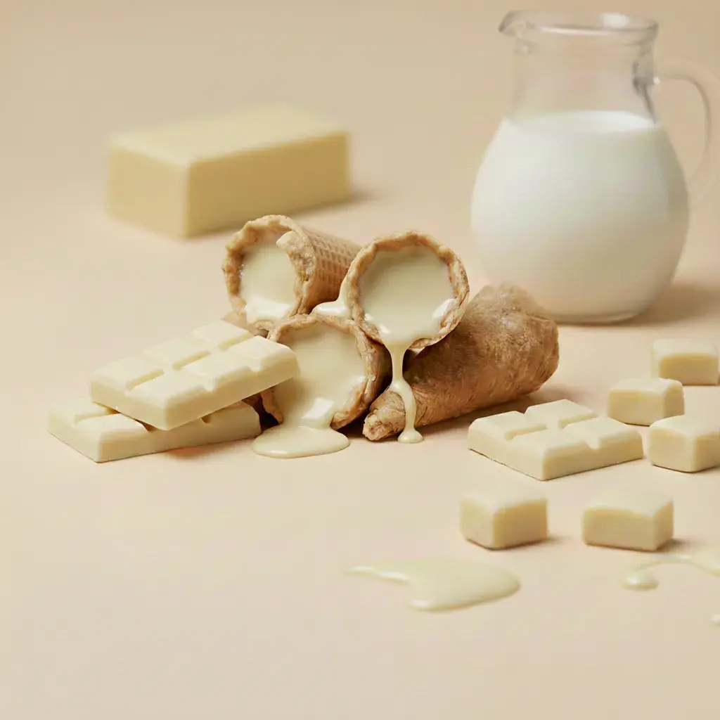 Mini cornete cu ciocolată albă