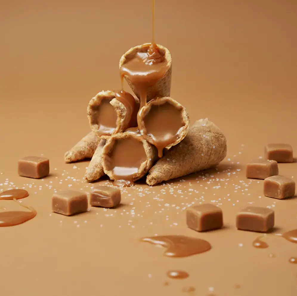 Mini cornete caramel sărat