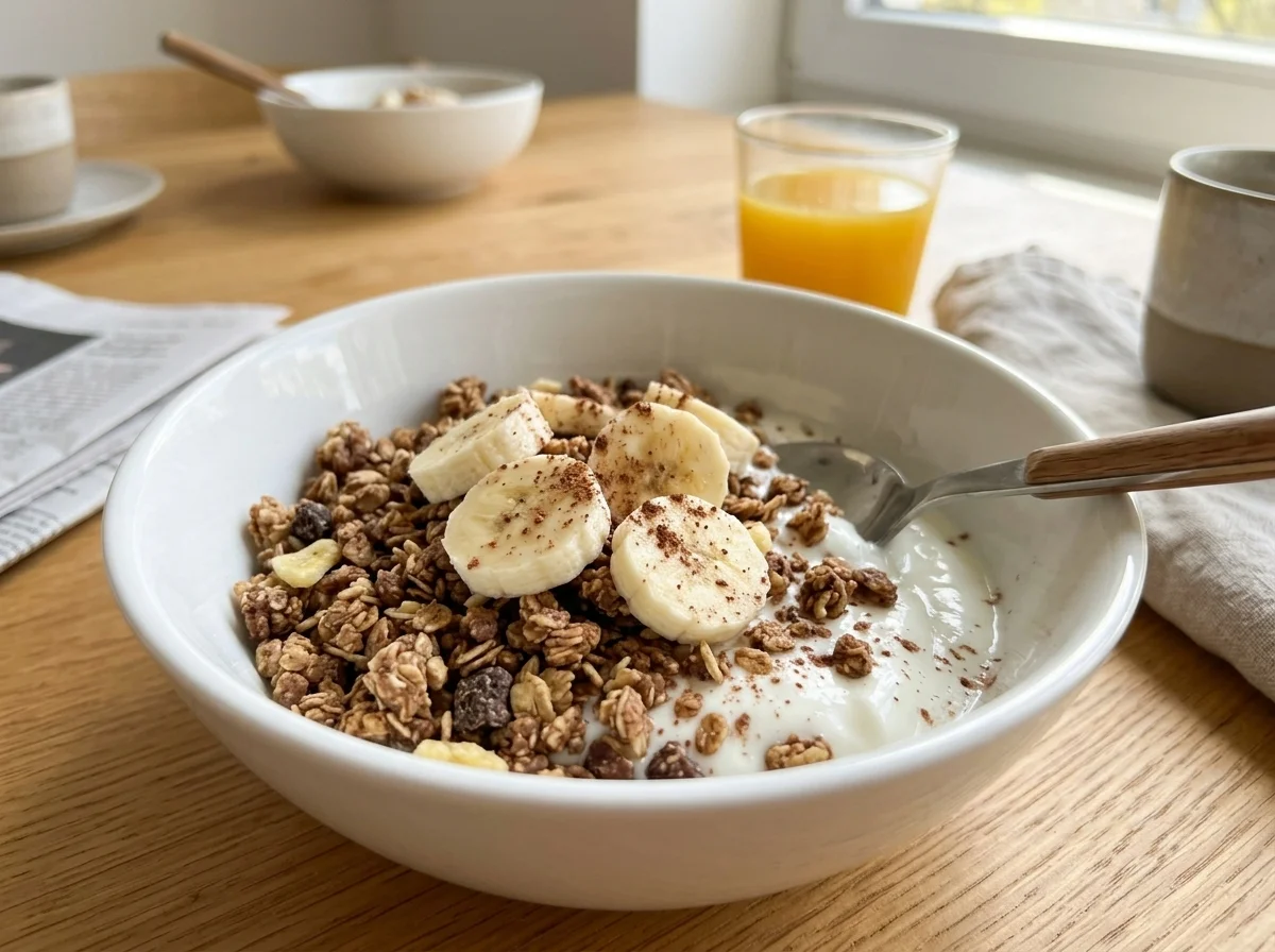 bol de mic dejun cu granola
