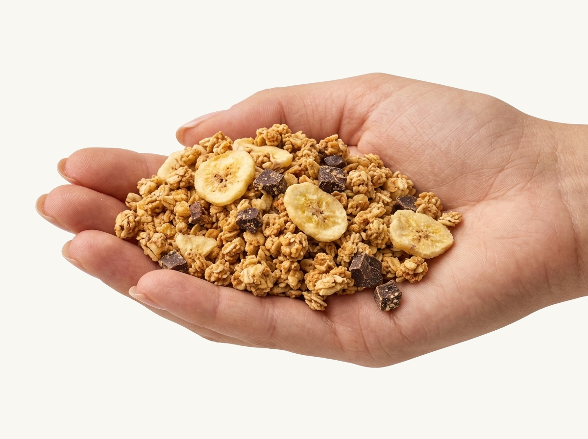 granola în mână
