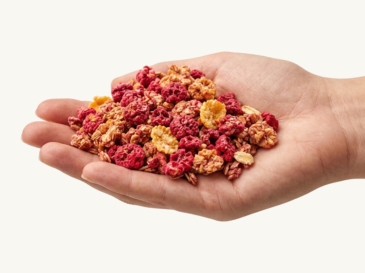 granola în palmă