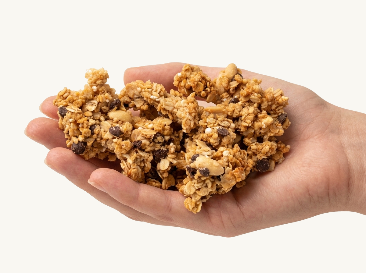 granola în palmă