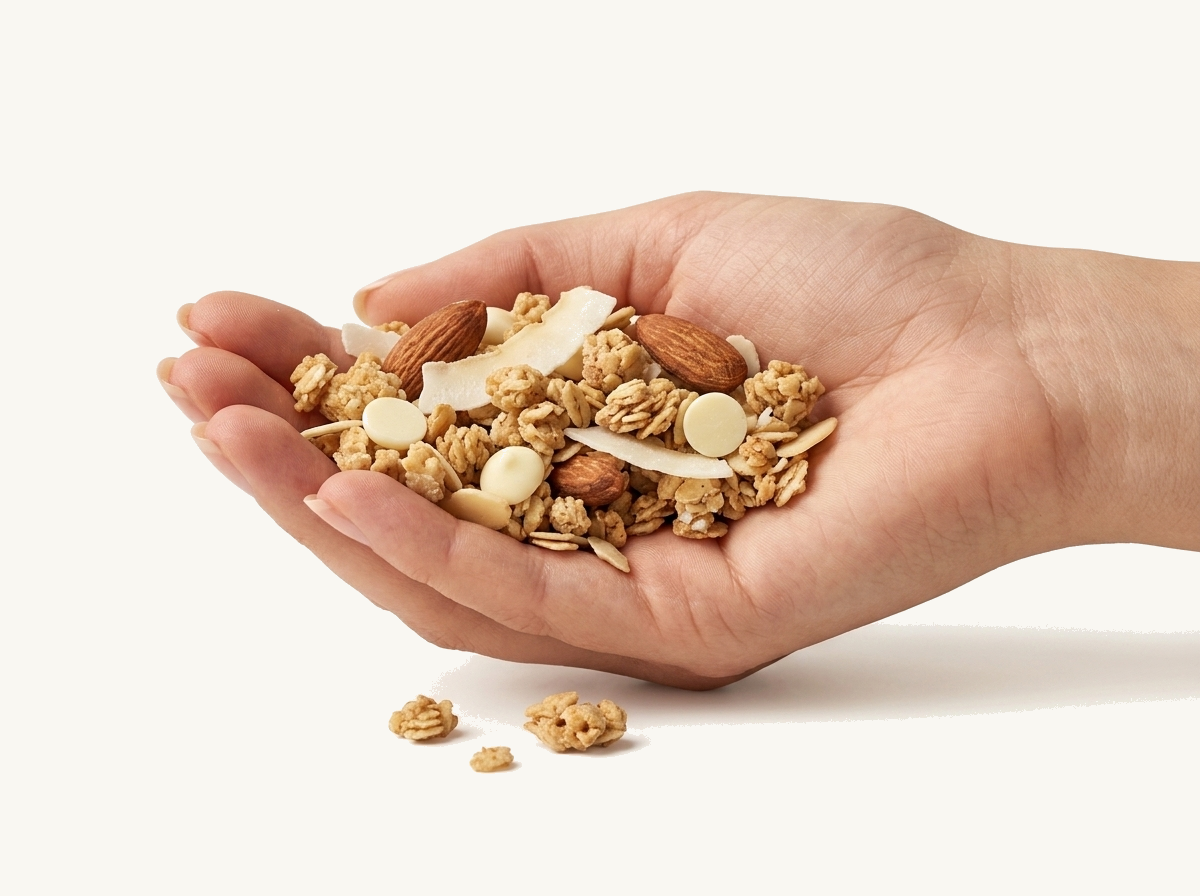 granola în mână