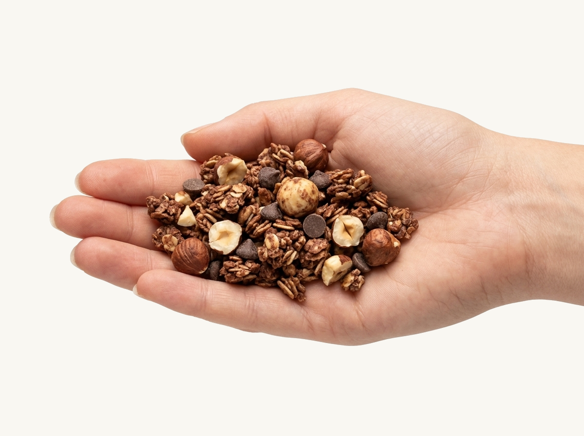 granola în palmă
