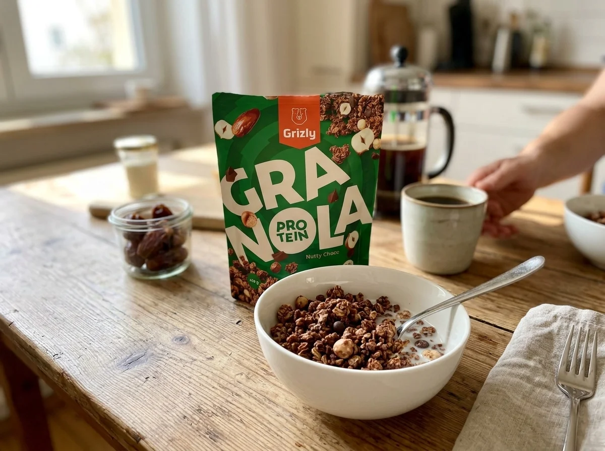 bol de granola pentru micul dejun
