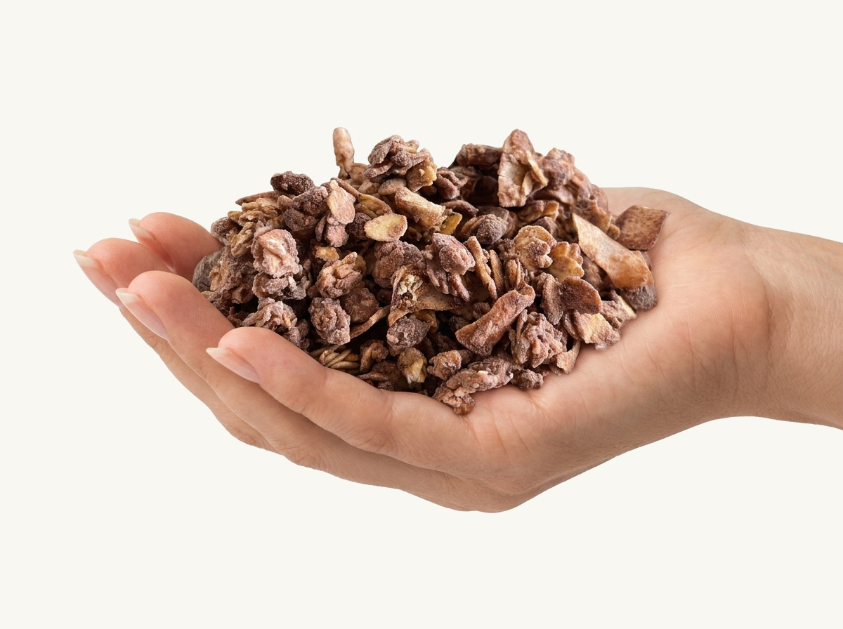 granola în palmă