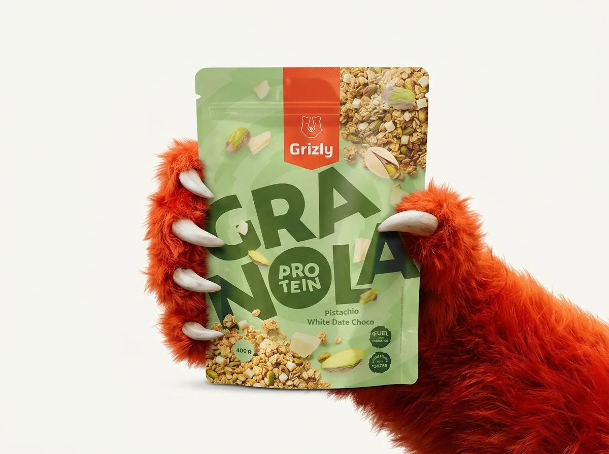 lăbuța ține granola