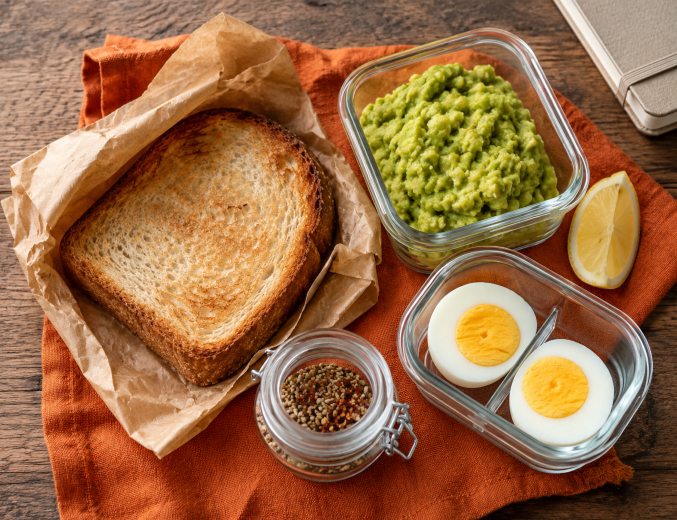 Toast cu avocado pentru la serviciu