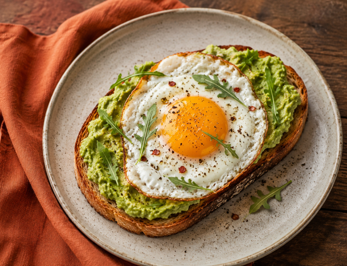 Toast cu avocado și ou ochi