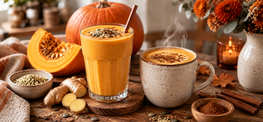 Smoothie cu dovleac și ghimbir: Rețetă rece și variantă caldă