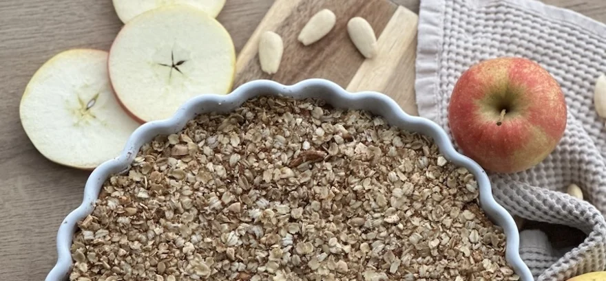 Fulgi de ovăz fără gluten copți cu mere