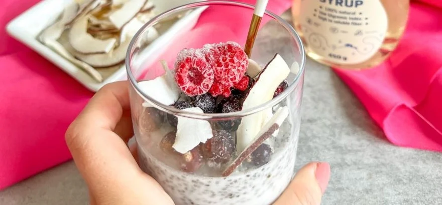 Budincă de cocos cu semințe de chia