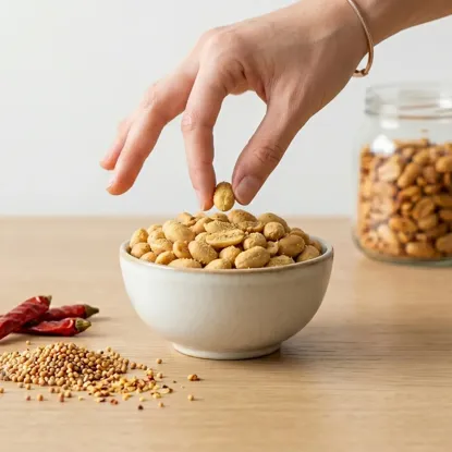 Arahide prăjite cu chilli și muștar