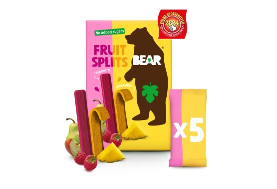 BEAR Fruit Splits Zmeură și Ananas 5x20 g 