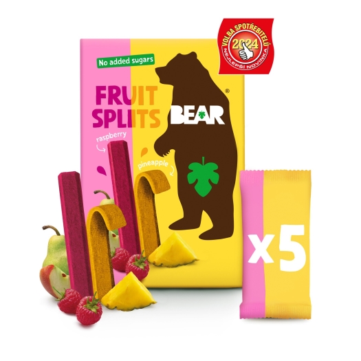 Bear Fruit Splits zmeură și ananas 5x20 g