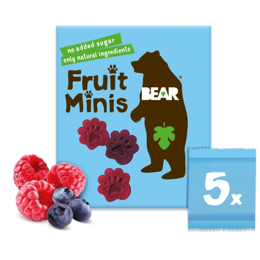 Bear Minis zmeură și afine 5x20 g