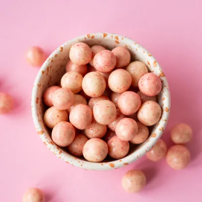 Biluțe crocante cu aromă de iaurt și zmeură