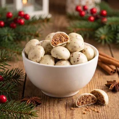Biscuiți condimentați cu ciocolată albă
