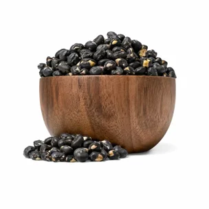 Boabe de soia negre prăjite nesărate
