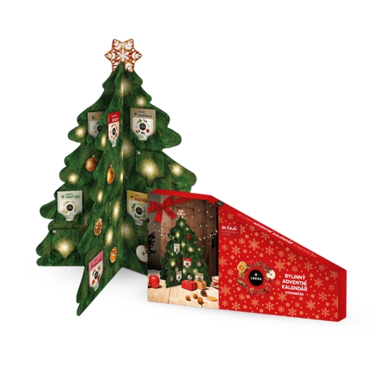 Calendar de advent cu plante în formă de brad