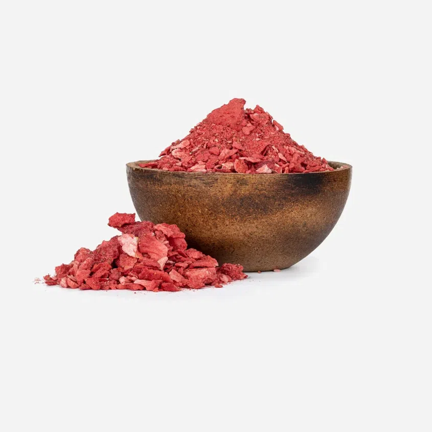 Căpșuni liofilizate pulbere și bucăți