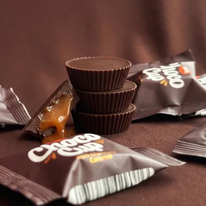 Choco Cups cu ciocolată neagră și caramel