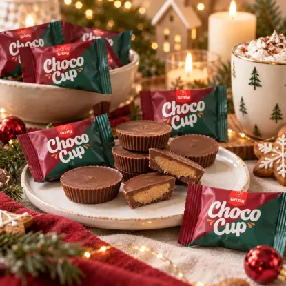 Choco Cups Merry Xmas turtă dulce (12 buc)