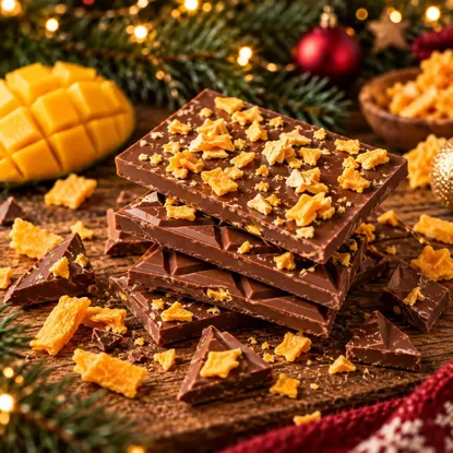 Ciocolată cu lapte cu mango liofilizat