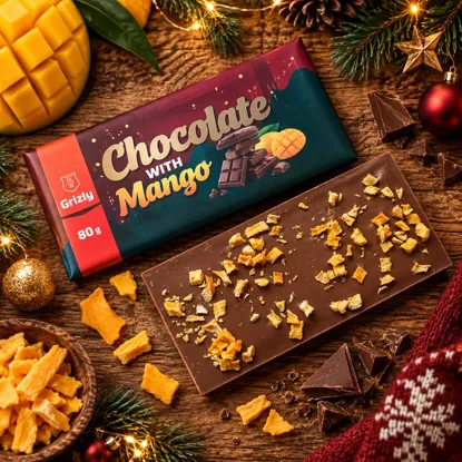 Ciocolată cu lapte cu mango liofilizat