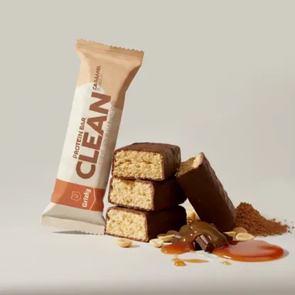 CLEAN Baton proteic cu aromă de caramel