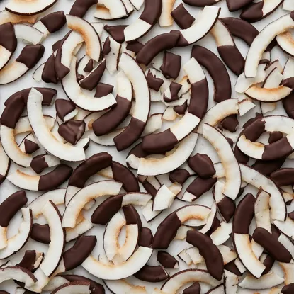 Cocos glazurat pe jumătate în ciocolată neagră