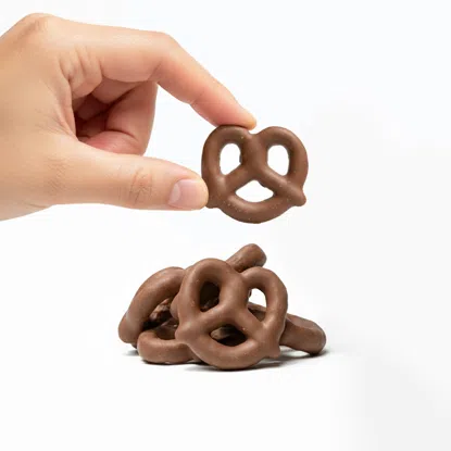 Covrigei fără gluten în ciocolată cu lapte