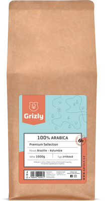 GRIZLY Cafea boabe prăjită 100% Arabica Selecție Premium 1000 g