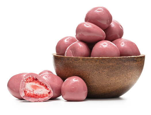 GRIZLY Căpșuni liofilizate în înveliș de ciocolată Ruby 250 g