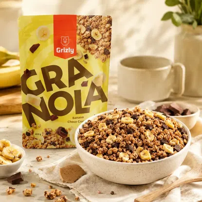Granola cu banane și ciocolată