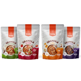 Granola cu ciocolată albă, scorțișoară și măr.