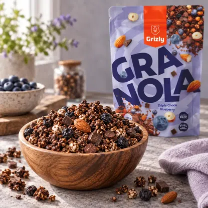 Granola cu ciocolată amară și afine