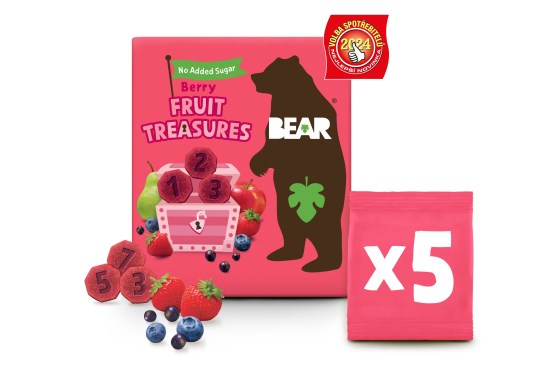 BEAR Fruit Treasures Berry Căpșuni și Afine 5x20 g 