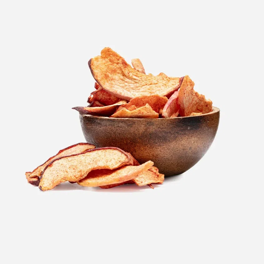 Mere uscate felii cu pudră de căpșuni,