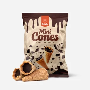 Mini cornete cu ciocolată amăruie