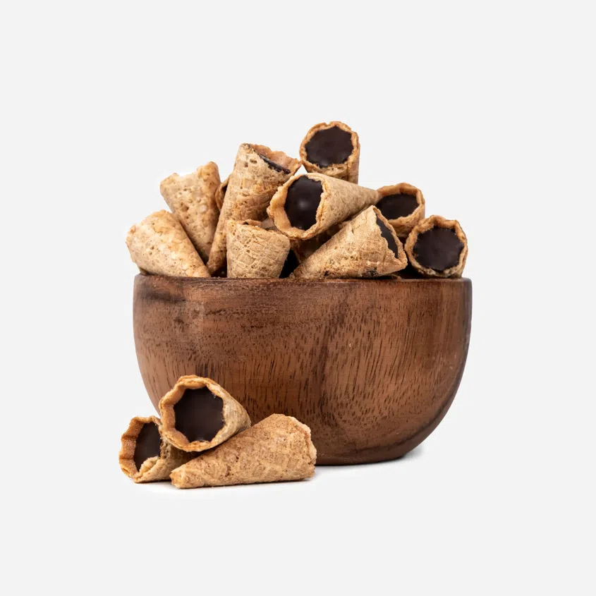 Mini cornete cu ciocolată amăruie