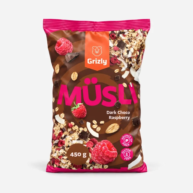 Müsli cu ciocolată amăruie și zmeură