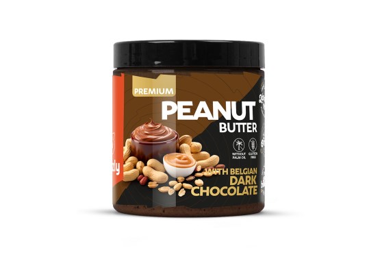 Unt de arahide cu ciocolată neagră belgiană premium