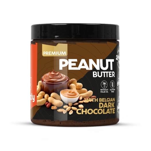 Unt de arahide cu ciocolată neagră belgiană premium