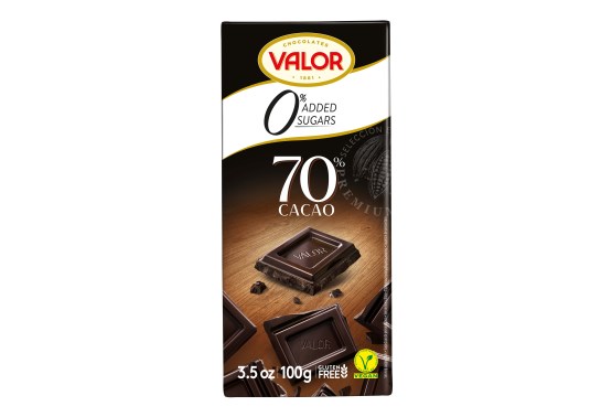Valor Ciocolata fara zahar, gluten amar 70% 100g